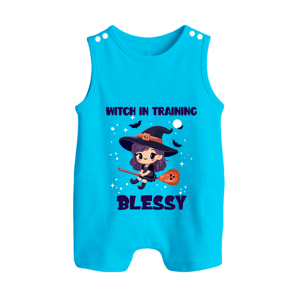 Witch in Training Romper Suit | Personalized Baby Romper Suit for Halloween Festivities - SKY BLUE - 0 - 5 Months Old (Chest 18")