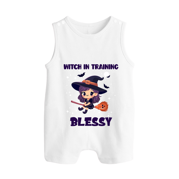Witch in Training Romper Suit | Personalized Baby Romper Suit for Halloween Festivities - WHITE - 0 - 5 Months Old (Chest 18")