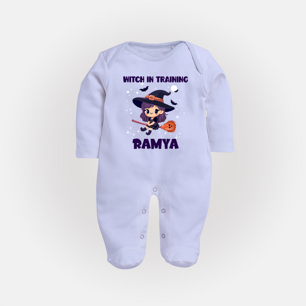 Witch In Training Print Baby Full Body Suit  - BABY BLUE - New Born (Chest 7.5")