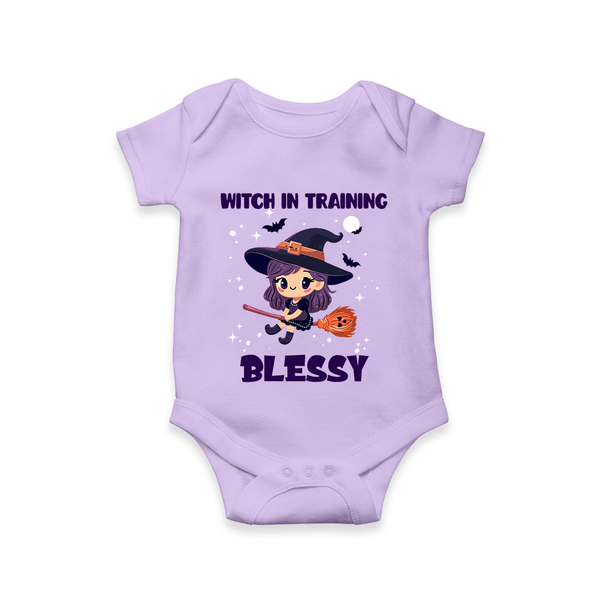 Witch in Training Romper | Personalized Baby Romper for Halloween Festivities - LILAC - New Born (Chest 14")