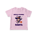Witch In Training Print Baby Tshirt  - BABY PINK - 0-5 Months Old (Chest 17")