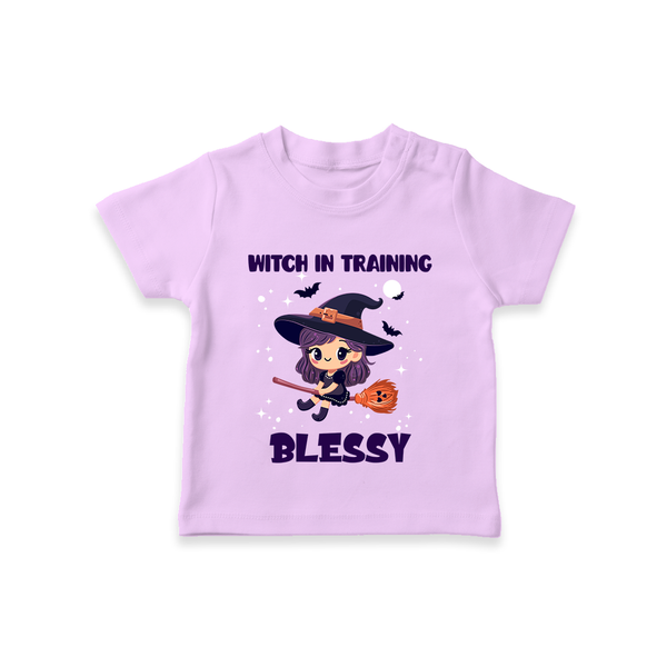 Witch in Training Tshirt | Personalized Baby Tshirt for Halloween Festivities - LILAC - 0-5 Months Old (Chest 17")
