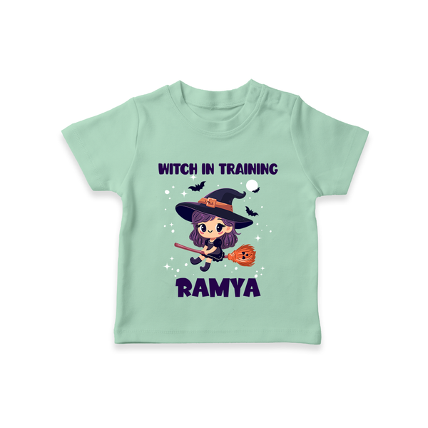 Witch In Training Print Baby Tshirt  - MINT GREEN - 0-5 Months Old (Chest 17")