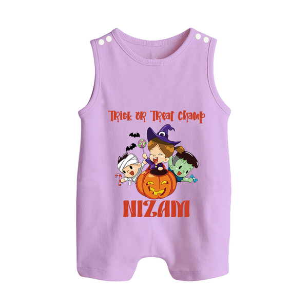 Trick or Treat Champ Romper Suit | Custom Baby Romper Suit for Little Halloween Stars - LILAC - 0 - 5 Months Old (Chest 18")