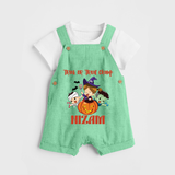 Trick or Treat Champ Dungaree Set | Custom Baby Dungaree Set for Little Halloween Stars - GREEN - 0 - 5 Months Old (Chest 18")