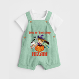 Trick or Treat Champ Dungaree Set | Custom Baby Dungaree Set for Little Halloween Stars - MINT GREEN - 0 - 5 Months Old (Chest 18")