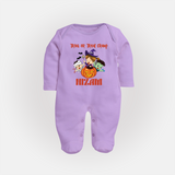 Trick or Treat Champ Sleep Suit | Custom Baby Sleep Suit for Little Halloween Stars - LILAC - New Born (Chest 7.5")