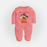 Trick Or Treat Camp Print Baby Full Body Suit  - PEACH - New Born (Chest 7.5")