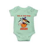 Trick Or Treat Camp Print Baby Romper   - MINT GREEN - New Born (Chest 14")