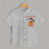 Trick Or Treat Camp Print Baby Kids Shirt  - GREY - 0 - 6 Months Old (Chest 23")