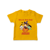 Trick Or Treat Camp Print Baby Tshirt  - CHROME YELLOW - 0-5 Months Old (Chest 17")