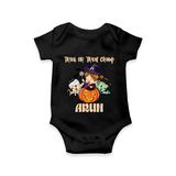 Trick Or Treat Camp Print Baby Romper   - BLACK - New Born (Chest 14")