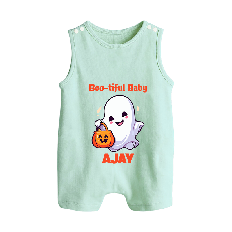 Boo-tiful Baby Romper Suit | Personalized Baby Romper Suit for Spooky Celebration - MINT GREEN - 0 - 5 Months Old (Chest 18")