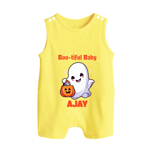 Boo-tiful Baby Romper Suit | Personalized Baby Romper Suit for Spooky Celebration - PASTEL YELLOW - 0 - 5 Months Old (Chest 18")