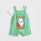 Boo-tiful Ghost Print Baby Dungaree  - GREEN - 0 - 5 Months Old (Chest 18")