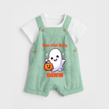 Boo-tiful Ghost Print Baby Dungaree  - MINT GREEN - 0 - 5 Months Old (Chest 18")