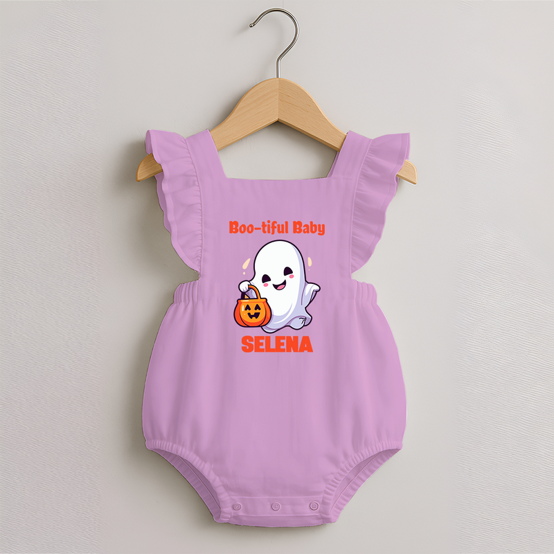 Boo-tiful Baby Romper Frock | Personalized Baby Romper Frock for Spooky Celebration - BABY PINK - 0 - 3 Months Old (Chest 19")