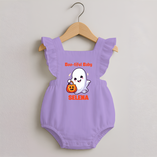 Boo-tiful Baby Romper Frock | Personalized Baby Romper Frock for Spooky Celebration - LILAC - 0 - 3 Months Old (Chest 19")