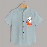 Boo-tiful Ghost Print Baby Kids Shirt  - ARCTIC BLUE - 0 - 6 Months Old (Chest 23")