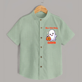 Boo-tiful Ghost Print Baby Kids Shirt  - MINT GREEN - 0 - 6 Months Old (Chest 23")