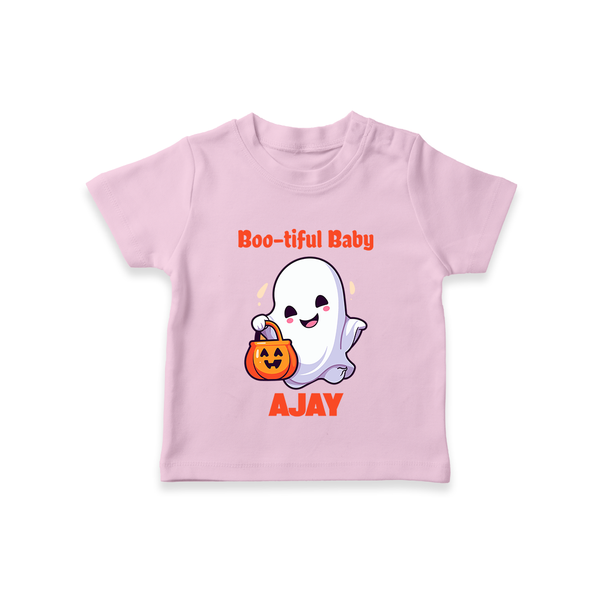 Boo-tiful Baby Tshirt | Personalized Baby Tshirt for Spooky Celebration - BABY PINK - 0-5 Months Old (Chest 17")
