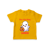 Boo-tiful Ghost Print Baby Tshirt  - CHROME YELLOW - 0-5 Months Old (Chest 17")