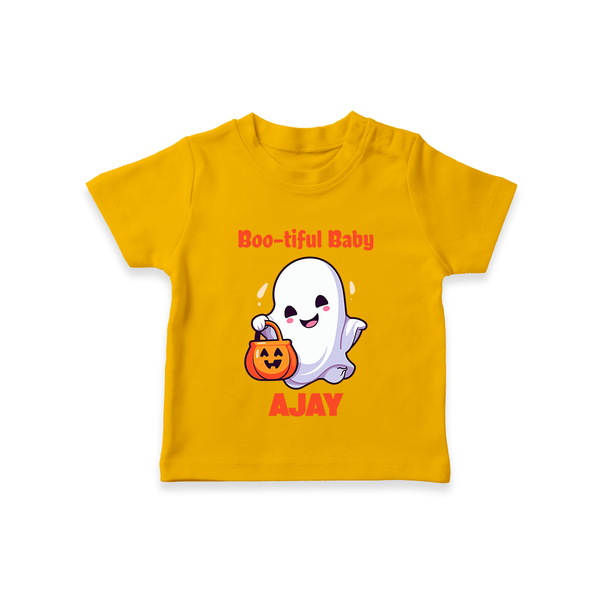 Boo-tiful Baby Tshirt | Personalized Baby Tshirt for Spooky Celebration - CHROME YELLOW - 0-5 Months Old (Chest 17")