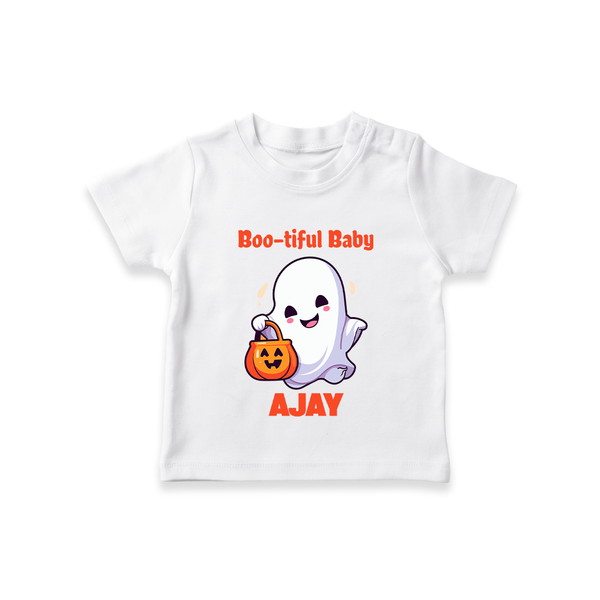 Boo-tiful Baby Tshirt | Personalized Baby Tshirt for Spooky Celebration - WHITE - 0-5 Months Old (Chest 17")