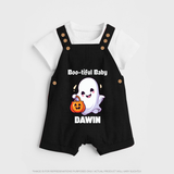 Boo-tiful Ghost Print Baby Dungaree  - BLACK - 0 - 5 Months Old (Chest 18")