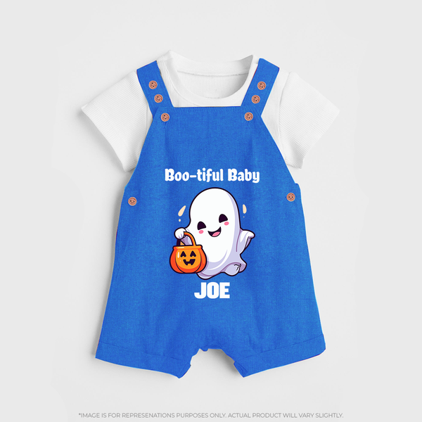 Boo-tiful Baby Dungaree Set | Personalized Baby Dungaree Set for Spooky Celebration - COBALT BLUE - 0 - 5 Months Old (Chest 18")