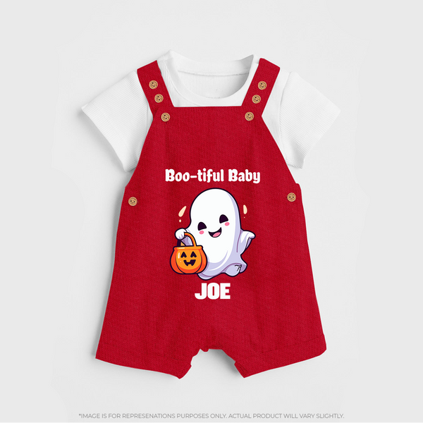 Boo-tiful Baby Dungaree Set | Personalized Baby Dungaree Set for Spooky Celebration - RED - 0 - 5 Months Old (Chest 18")
