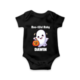 Boo-tiful Ghost Print Baby Romper   - BLACK - New Born (Chest 14")