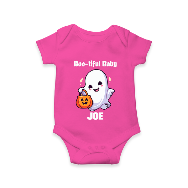 Boo-tiful Baby Romper | Personalized Baby Romper for Spooky Celebration - HOT PINK - New Born (Chest 14")