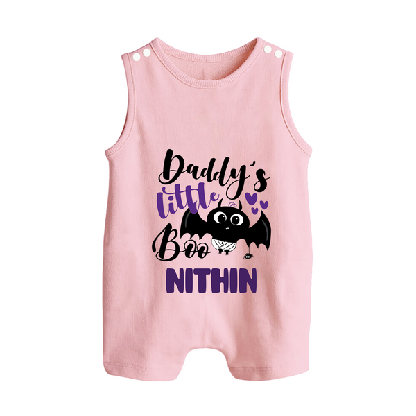 Daddy's Little Boo Romper Suit | Custom Baby Romper Suit for Halloween Fun - BABY PINK - 0 - 5 Months Old (Chest 18")