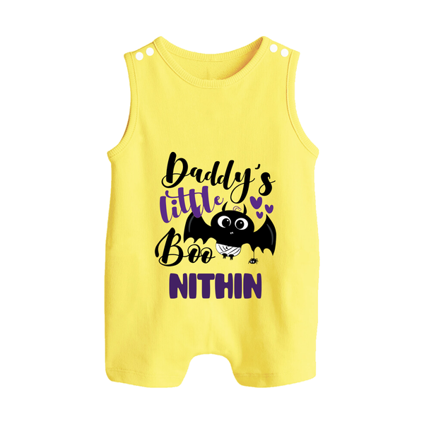 Daddy's Little Boo Romper Suit | Custom Baby Romper Suit for Halloween Fun - PASTEL YELLOW - 0 - 5 Months Old (Chest 18")