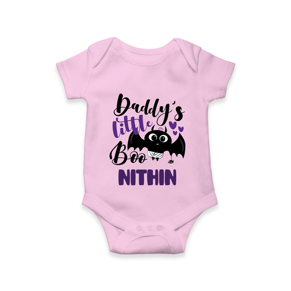 Daddy's Little Boo Romper | Custom Baby Romper for Halloween Fun - BABY PINK - New Born (Chest 14")