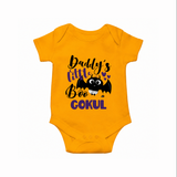 Daddy's Little Boo Bat Print Baby Romper   - CHROME YELLOW - New Born (Chest 14")