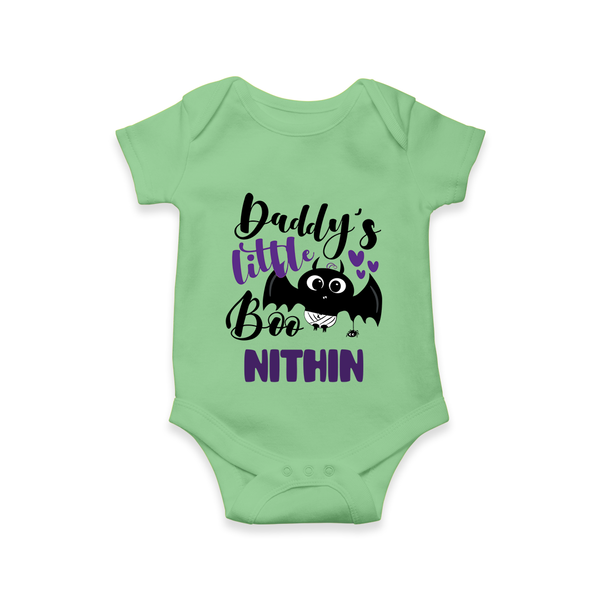 Daddy's Little Boo Romper | Custom Baby Romper for Halloween Fun - GREEN - New Born (Chest 14")