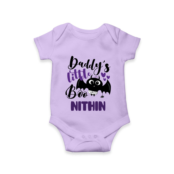Daddy's Little Boo Romper | Custom Baby Romper for Halloween Fun - LILAC - New Born (Chest 14")