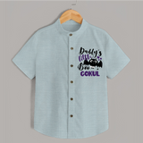 Daddy's Little Boo Bat Print Baby Kids Shirt  - ARCTIC BLUE - 0 - 6 Months Old (Chest 23")