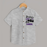 Daddy's Little Boo Bat Print Baby Kids Shirt  - GREY - 0 - 6 Months Old (Chest 23")