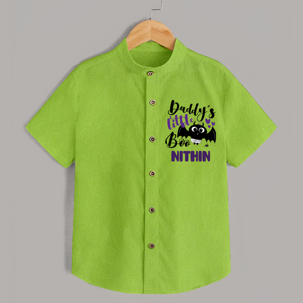 Daddy's Little Boo Shirt | Custom Baby Shirt for Halloween Fun - LIME GREEN - 0 - 6 Months Old (Chest 23")