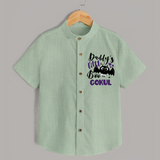 Daddy's Little Boo Bat Print Baby Kids Shirt  - MINT GREEN - 0 - 6 Months Old (Chest 23")