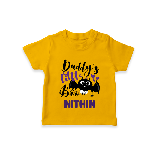 Daddy's Little Boo Tshirt | Custom Baby Tshirt for Halloween Fun - CHROME YELLOW - 0-5 Months Old (Chest 17")