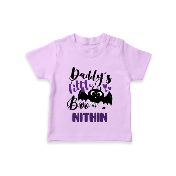 Daddy's Little Boo Tshirt | Custom Baby Tshirt for Halloween Fun - LILAC - 0-5 Months Old (Chest 17")