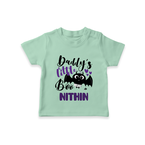 Daddy's Little Boo Tshirt | Custom Baby Tshirt for Halloween Fun - MINT GREEN - 0-5 Months Old (Chest 17")