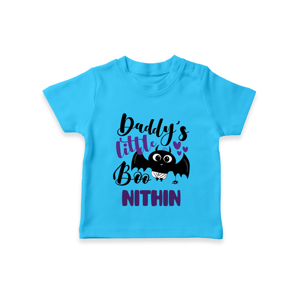 Daddy's Little Boo Tshirt | Custom Baby Tshirt for Halloween Fun - SKY BLUE - 0-5 Months Old (Chest 17")