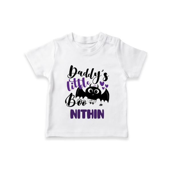 Daddy's Little Boo Tshirt | Custom Baby Tshirt for Halloween Fun - WHITE - 0-5 Months Old (Chest 17")