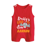 Daddy's Little Boo Romper Suit | Custom Baby Romper Suit for Halloween Fun - RED - 0 - 5 Months Old (Chest 18")