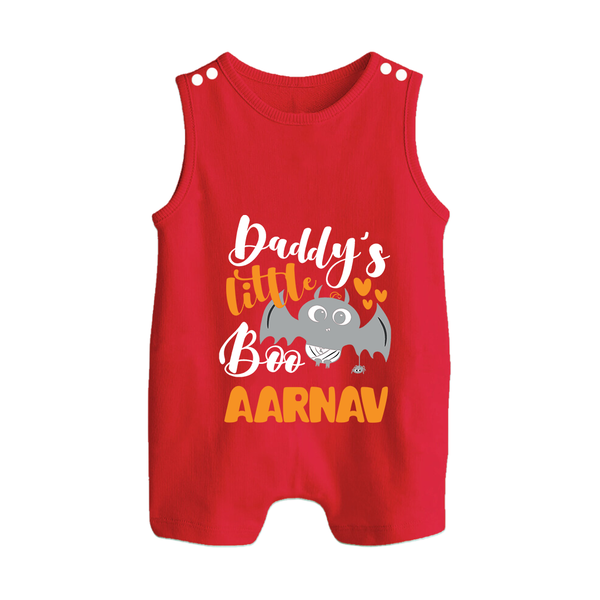Daddy's Little Boo Romper Suit | Custom Baby Romper Suit for Halloween Fun - RED - 0 - 5 Months Old (Chest 18")